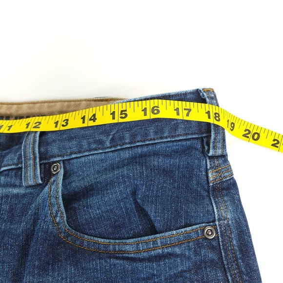 Duluth Trading Flex Ballroom Jeans Mens 36x28 Blue Denim Relaxed Fit - Picture 7 of 12